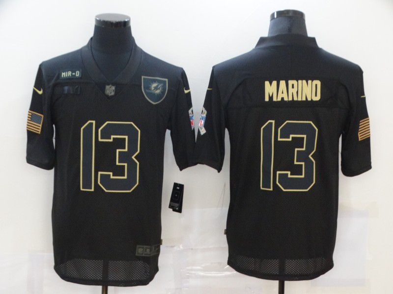 Men Miami Dolphins #13 Marino Black gold lettering 2020 Nike NFL Jersey->miami dolphins->NFL Jersey